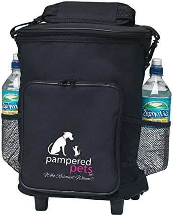 Pampered Pets 18 Can "Who Rescued Whom" Rolling Cooler, Black
