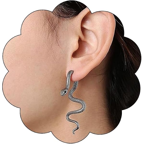Balirek Snake Earring & Necklace Set - 14K Gold Plated Punk Rhinestone Jewelry For Women, Hypoallergenic - View #13
