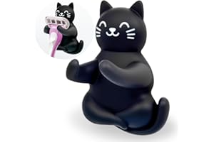 AGMDESIGN Cute Cat Razor Holder, Relaxing Shower Accessories, Women's Razor Hang in Shower, Funny Black Cat Bathroom Decor Gifts for Men Women Wife Husband Boyfriend Girlfriend