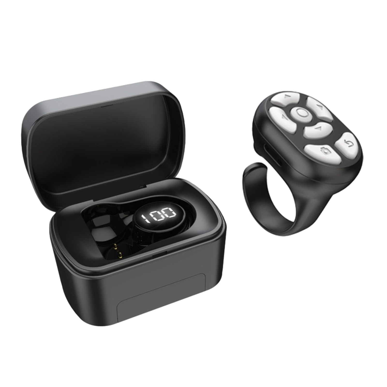 Bluetooth Remote Control TikTok Page Turner, Scrolling Ring Clicker for Novel Camera Video Recording Shutter Selfie Button, Finger Remote for IPhone for Android Phone Tablet