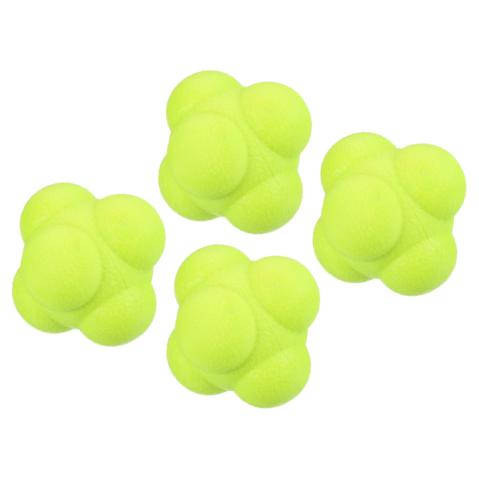 PATIKIL Bounce Reaction Balls, 4 Pack Coordination Ball Agility & Speed Reflex Training Game Sports Ball TPR High Difficulty for Baseball Soccer Softball Basketball, Yellow