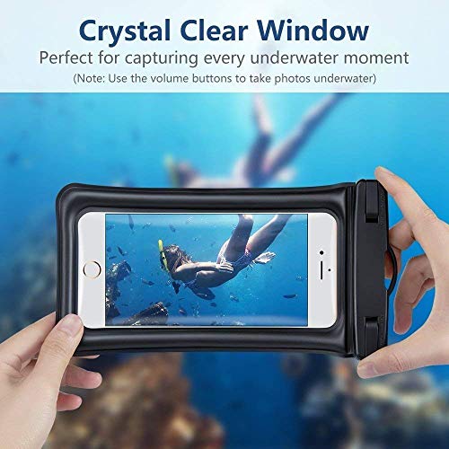 MQOUNY Waterproof Phone Pouch,2 Pack Floating Waterproof Case Waterproof Phone Case IPX8 Available TPU Clear Dry Bag for iPhoneXs/Xs Max/XR/8/8plus/7/6s/6/6s Plus Samsung up to 6.5" (Black-Black)
