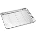 Baking Sheets 2 Pieces with A Rack, HKJ Chef Cookie Sheets and Nonstick Cooling Rack & Stainless Steel Baking Pans & Toaster Oven Tray Pan, Rectangle Size 16 x 12 x 1 inch & Non Toxic
