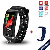 Fitness Tracker, 2018 Activity Tracker with Swimming Heart Rate Blood Pressure Monitors Bluetooth Sleep Monitor Weather Sport SMS SNS Reminder for iOS Android Phones Men Women Kids