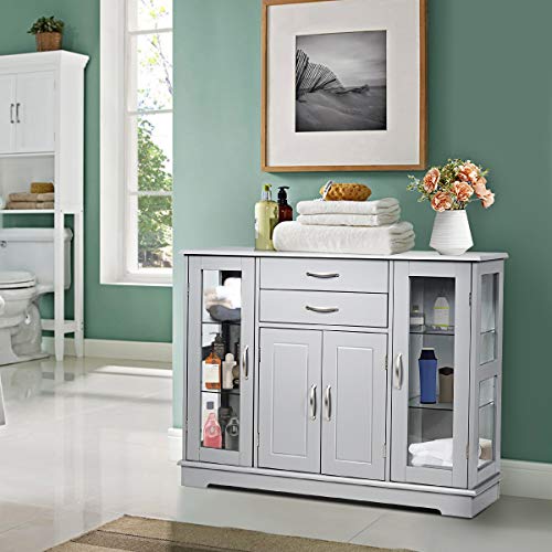 Giantex Sideboard Buffet Server Storage W/ 2 Drawers, 3