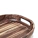 Wooden Serving Tray - Oval Acacia Wood Decorative Tray with Handles for Parties and Breakfast in Bed or on Ottomans - 17 x 11.75 x 2 Inches