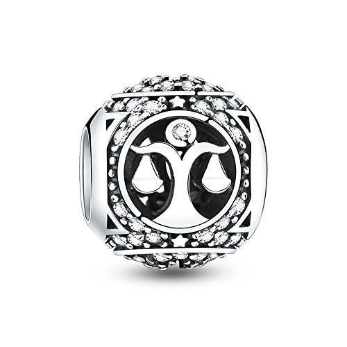Glamulet Art - Libra Charm -- 925 Sterling Silver -- Fits Pandora Bracelet