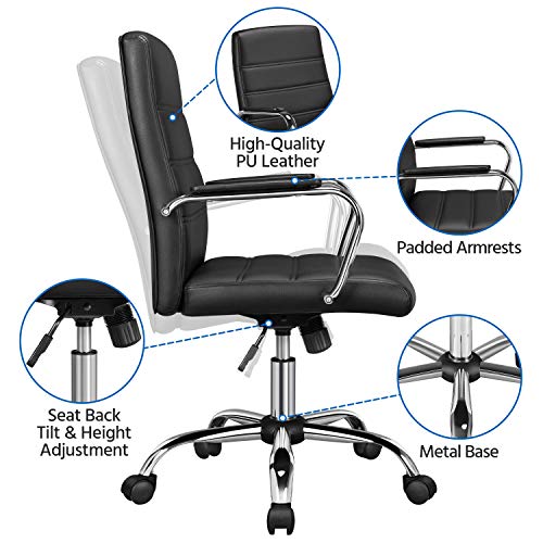 Yaheetech Managerial Executive Chairs Office Task Chair MidBack PU
