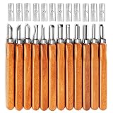 Gimars Upgrade 12 Set SK5 Carbon Steel Wood Carving Tools Knife Kit - Kids & Beginners with Reusable pouch