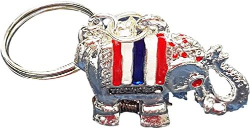Cute Elephant Key chain with Charm Locket Silver White
