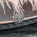 Mytys Retro Vintage 18k White Gold Plated Black Marcasite Flower Crystal Ring