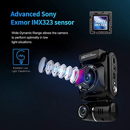 Dual Dash Cam for Cars - Front and Rear 1080P FHD Car DVR Dash Camera Recorder with WiFi ,150Â° Wide Angle, Super Night Vision, G-sensor WDR, Loop Recording
