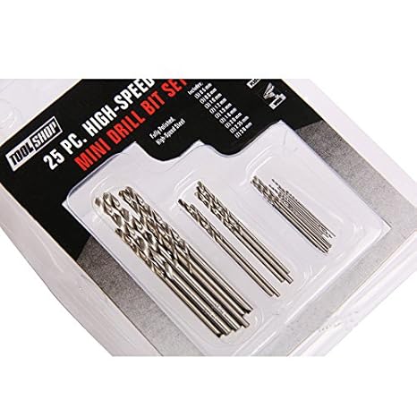 Generic 25PCS Small Fully Polished High-speed Steel Drill Bit Straight Shank Twist Drill For Wood and Metal Drilling