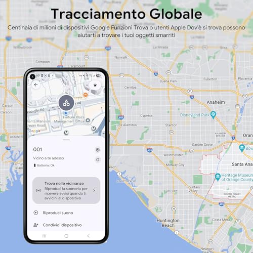 VOCOlinc Air Card Tag Compatible with Android Google Functions Find or iOS Apple Where is App, Rechargeable Wallet Tracker Card Bluetooth Locator for Wallet/Luggage/Backpack Bag, 1 Piece