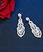 Hanpabum Bridal Wedding Jewelry Set for Women Bracelets and Dangle Teardrop Earrings Set for Women Jewelry Made with Clear Crystals (Earings and Bracelets)
