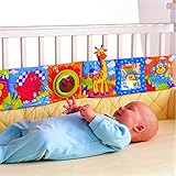 Hosim Baby Crib Cloth Book Animal Puzzle Toys Elephant/Lion/Giraffe/Monkey, Perfect for Kids Infants Education Development - Newborn Rattle Crib Bed Gallery Bumper Pad 6Pcs
