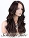 Scheherezade Wavy Synthetic Wig Brown Glueless Wavy Ombre Wig Medium Right Side Part Full Machine Made Wig Heat Resistant