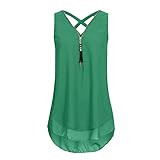 CUCUHAM Women Loose Sleeveless Tank Top Cross Back