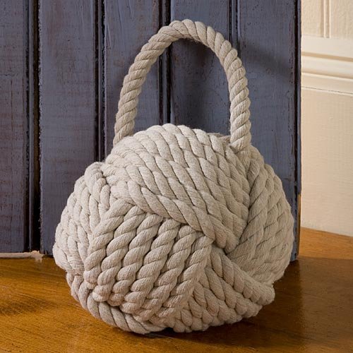 Creative CoOp Nautical Rope Knot Cotton Door Stop, Ivory Pricepulse