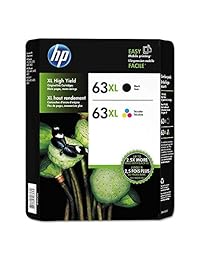 HP, L0R44BN, cartucho de tinta color negro 63XL, combo (2 unidades)