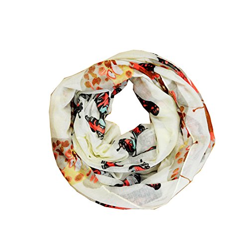 SCARF_TRADINGINCÂ® Butterfly Infinity Loop Scarf (Cream)