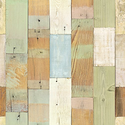 Wallstickery Self Adhesive Wallpaper Wood Panel Pattern Peel Stick Contact on Home Kitchen Shelf Drawer Liner Countertops WS-HVW-506 Size:1.64 ft x 9.84 ft