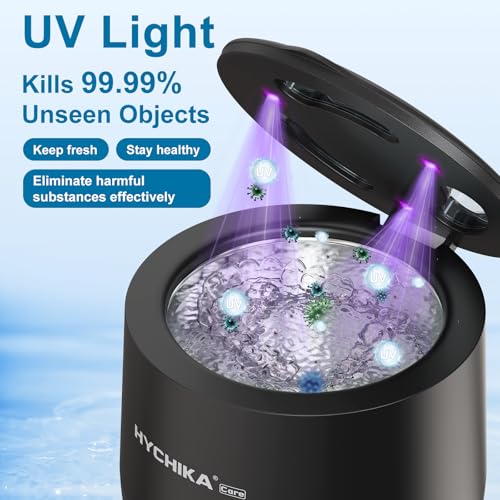Ultrasonic Cleaning Device with UV Sterilization, 45KHz High Frequency, 4 UV Cleaning Modes, 200ml Teeth Cleaning Tank, Retainer, Night Rails, Aligners