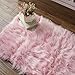 OJIA Deluxe Soft Fuzzy Fur Rugs Faux Sheepskin Shaggy Area Rugs Fluffy Modern Kids Carpet for Living Room Bedroom Sofa Bedside Decor(2 x 3ft, Pink)