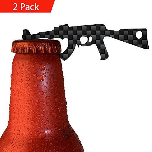 CRMPro Carbon Fiber Bottle Opener 2 Pack, Ultralight Keychain Bottle Openers for Outdoor Campaign Bar Restaurant, Portable Wine Opener Best Gift for Men Soldier