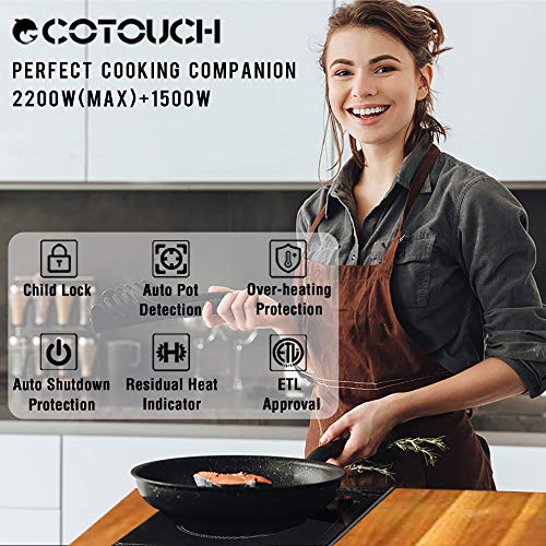Induction Cooktop 2 Burner ECOTOUCH 240V Electric Cooktop Dropin