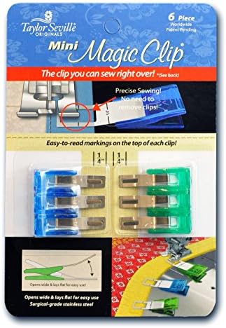 Taylor Seville Originals Mini Magic Clips - Sewing and Quilting Clips - 6 Piece Package - Quilting Supplies and Notions - Sewing Accessories and Supplies