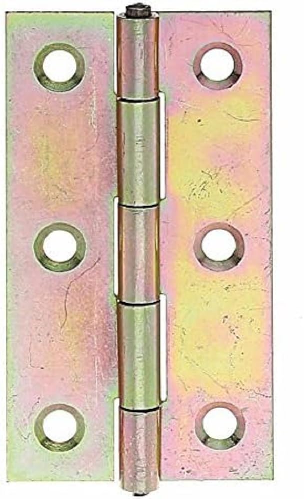 Gah-Alberts 345396 Hinge Raw Steel L x W 64 x 34 mm Thickness 1 mm Pack of 20 Galvanised Yellow