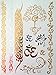 Modern Boho Metallic Tattoos Flash Huge Collection (Yoga Collection), Gold/Silver, 5 Sheet