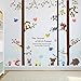 AWAKINK Cartoon Forest Giant Brown Tree Animals Owl Bird Fox Monkey Wall Stickers Wall Decal Vinyl Removable Art Wall Decals for Girls and Boys Nursery Room Children's Bedroom
