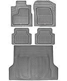 Motor Trend BC210-B2 Grey Performance Plus Rubber Car Floor Mats & Cargo Weather Liners 5pc Set (Gray)