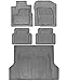 Motor Trend BC210-B2 Grey Performance Plus Rubber Car Floor Mats & Cargo Weather Liners 5pc Set (Gray)