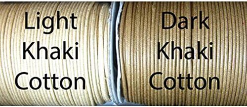 2mm Thick Round Waxed and Polished Braided Cotton Cord 100 Meters = 328 ft. Spool (Dark Khaki)