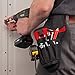 NoCry Left Handed Drill Holster - Balanced Fit for Cordless T-Drills, 17 Accessory Pockets and Open Loops for Tool and Bit Storage, Belt-Attachment