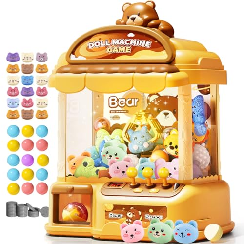 MIAOKE Large Claw Machine for Kids, Musical Electronic Arcade Game Toy | Vending Machine Adjustable Sound, Prize Dispenser Toys, Party Christmas and Birthday Gift for Girls Boys, Yellow