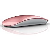 TENMOS M18 Bluetooth Mouse, USB C Rechargeable Wireless Mouse, Triple Mode (Dual Bluetooth+USB) Computer Silent Mice Portable with USB Receiver Type C Adapter for Laptop/MacBook/iPad/PC- Rose Gold