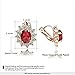 Yoursfs Garnet Crystal Clip on Earrings for Women 18K Rose Gold Plated Ruby CZ Cocktail Earrings
