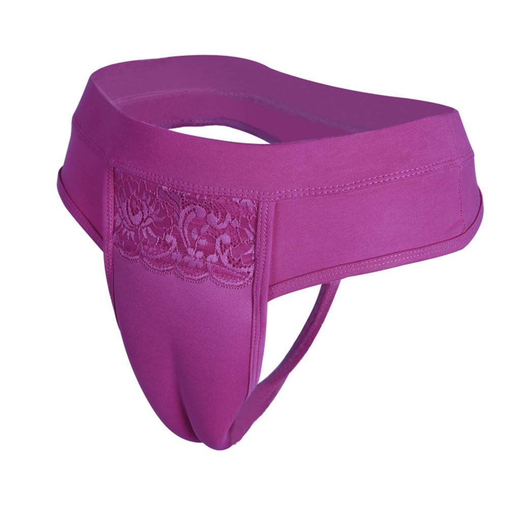 BaronHong Camel Toe Hiding Gaff Panty Shaping Brief for Crossdresser Transgender(Plum-Thong,2XL)
