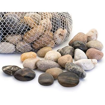 Royal Imports 5lb Large Decorative Polished Gravel River Pebbles Rocks for Fresh Water Fish Animal Plant Aquariums, Landscaping, Home Decor etc. with Netted Bag, Natural
