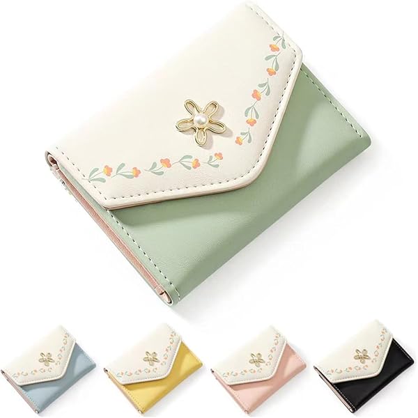 Amazon.com: MOZXIRZ Women Girls Wallet Cute Flower Tri-Fold Wallet