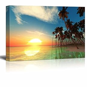 Canvas Prints Wall Art - Beautiful Tropical Island | Modern Wall Decor/Home Decoration Stretched Gallery Canvas Wrap Giclee Print. Ready to Hang - 12" x 18"