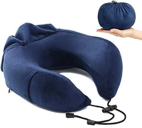Neck pillow-Memory foam travel pillows for airplanes-Blue
