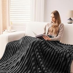 NEWCOSPLAY Super Soft Queen Blanket Grey Premium