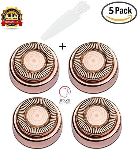 Stouch Facial Hair Remover Replacement Heads Flawless for Good Finishing and Well Touch 18K Gold Plated Blades Count 4