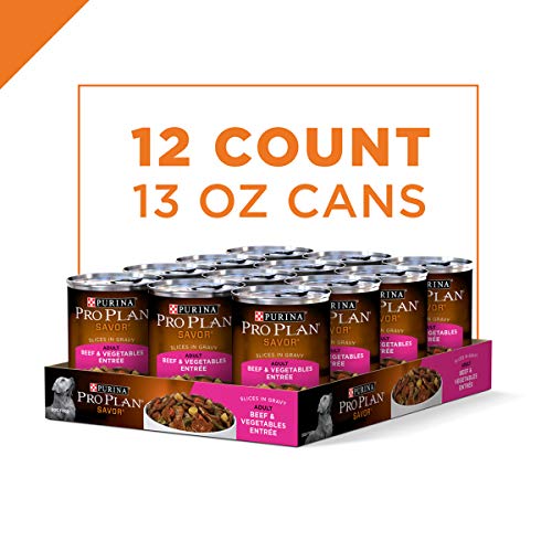 Purina Pro Plan Gravy Wet Dog Food, SAVOR Slices in Gravy Beef & Vegetables Entree - (12) 13 oz. Can - //medicalbooks.filipinodoctors.org