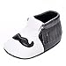 Lidiano Infant Baby Toddler PU Leather Moustache Print Soft Sole Tassels Moccasins Crib Shoe (0-6 Months, Black)
